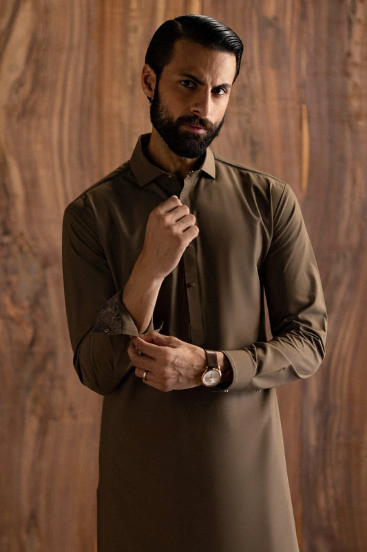 Brown Exclusive kameez shalwar