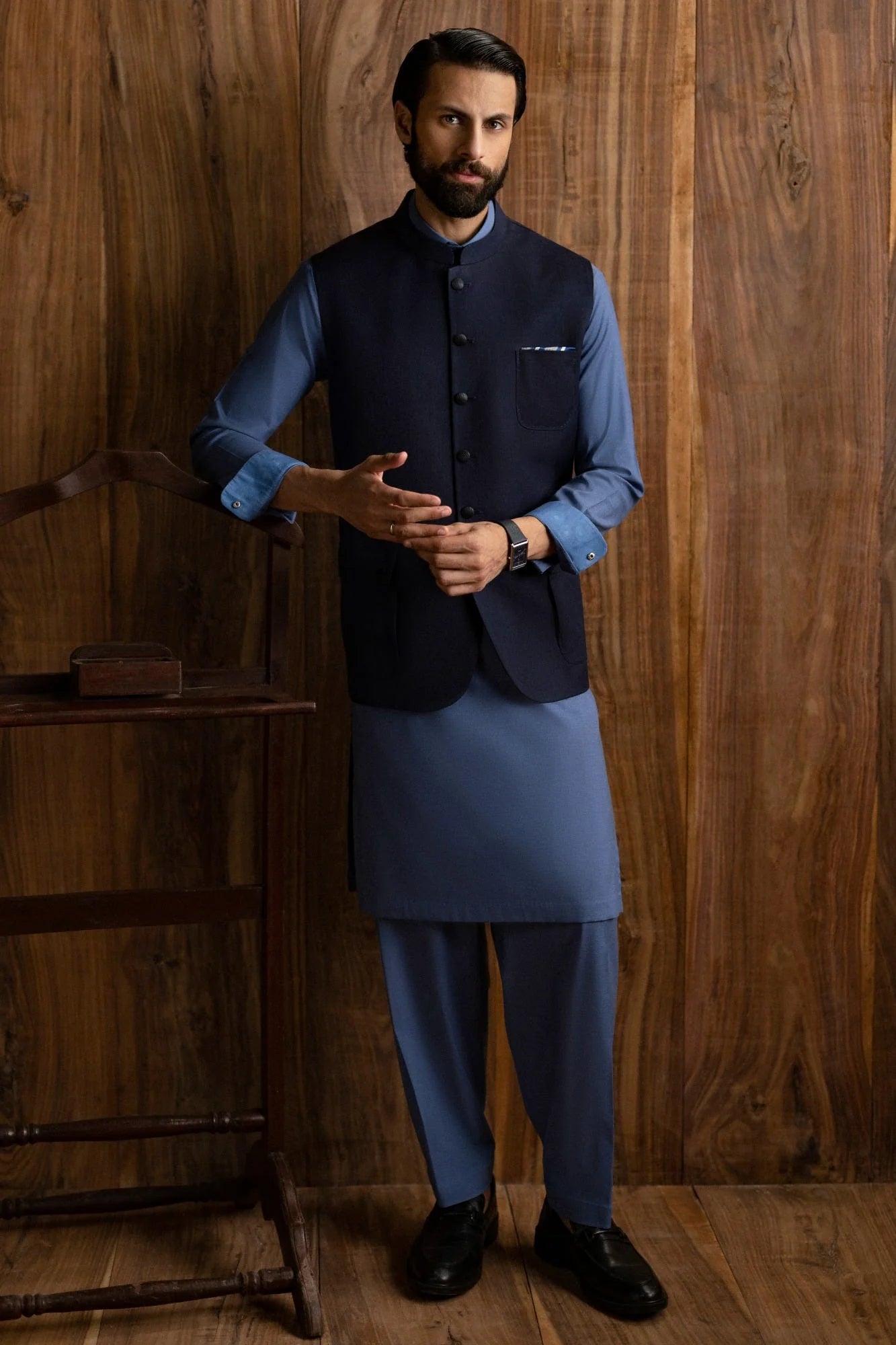 Denim Blue Exclusive Kameez Shalwar