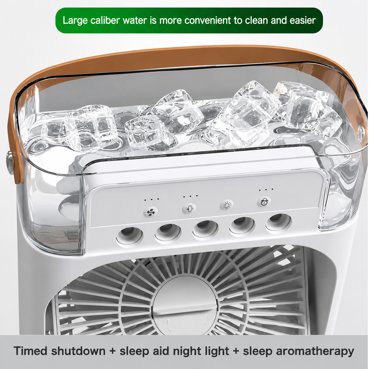 Portable Mini Air Cooler Fan with Mist – Ultra-Quiet Cooling Fan with Water Tank & Night Mode