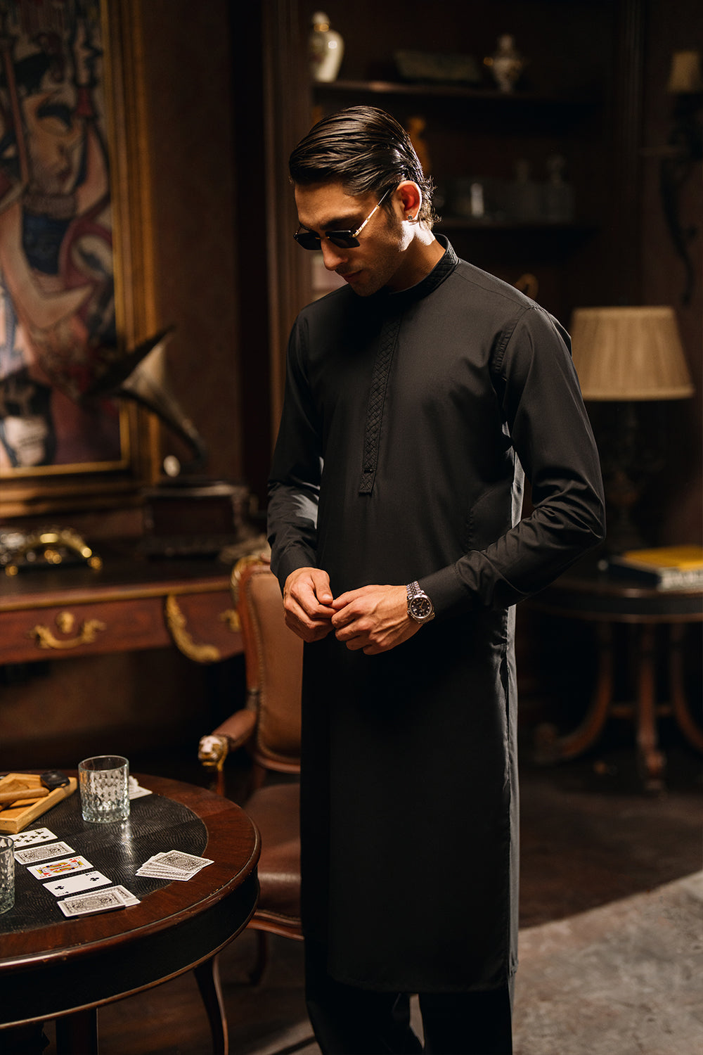Deep Black Shalwar Kameez