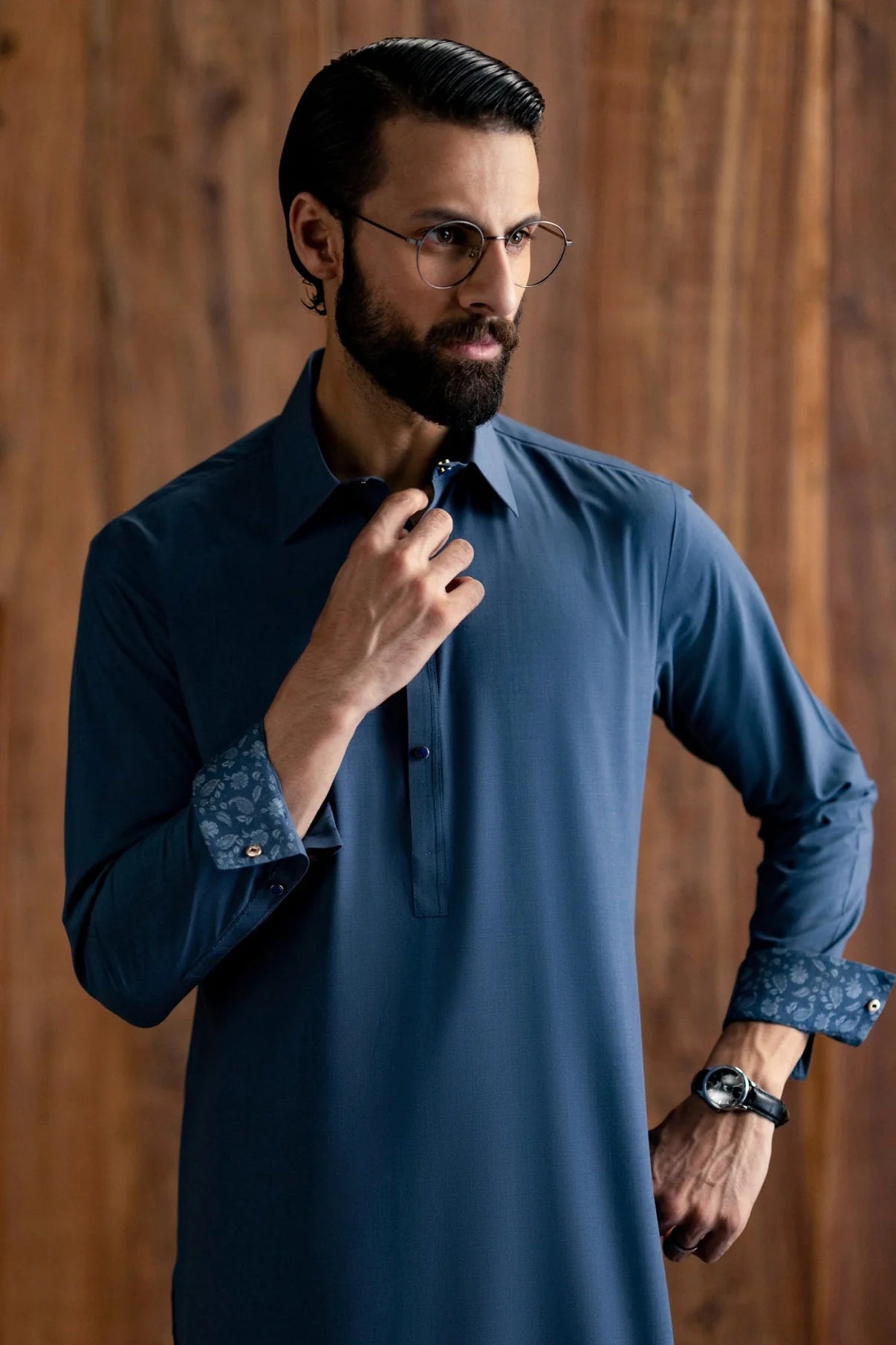 Marled Blue Exclusive Kameez Shalwar