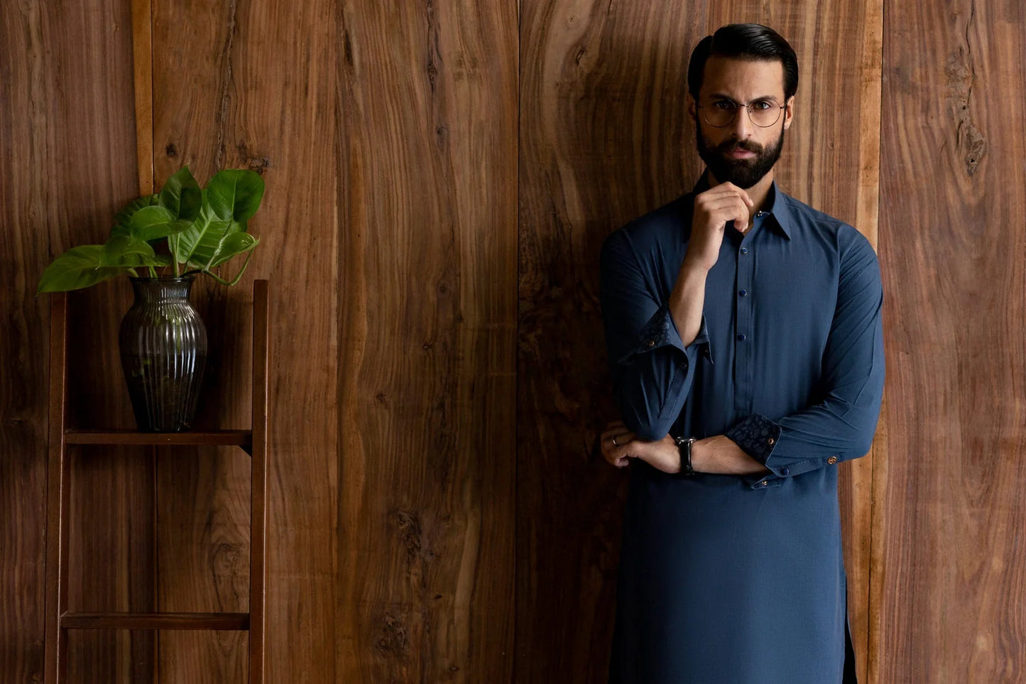 Marled Blue Exclusive Kameez Shalwar