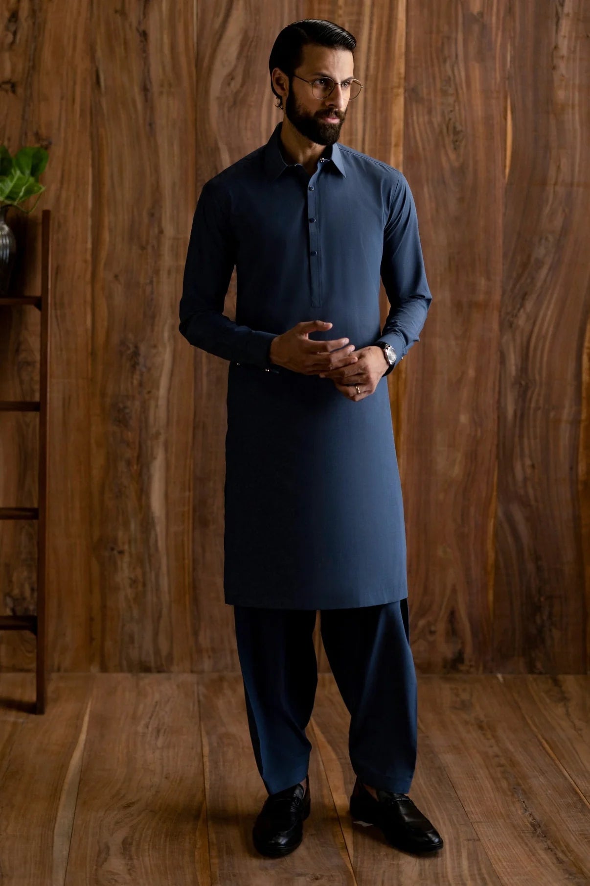 Marled Blue Exclusive Kameez Shalwar