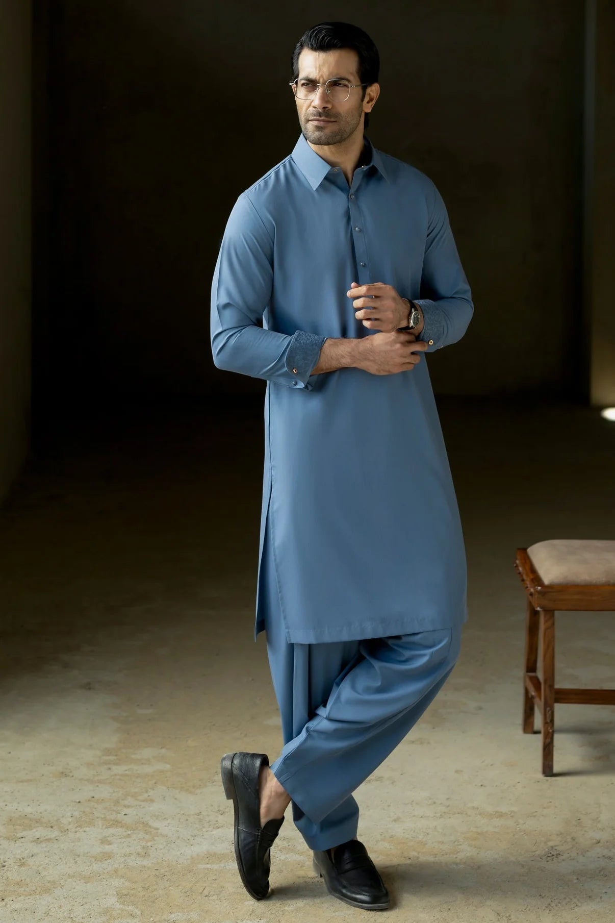 Ocean Blue Exclusive Kameez Shalwar