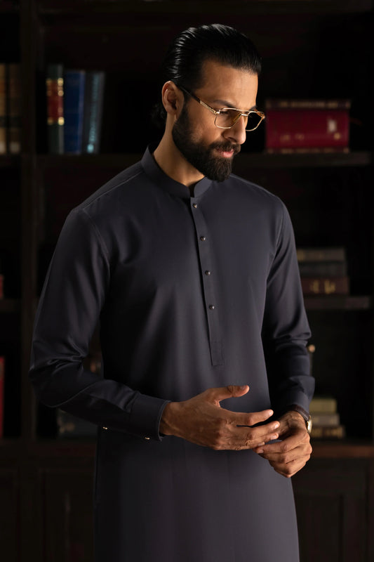 Purple Grey Exclusive kameez shalwar