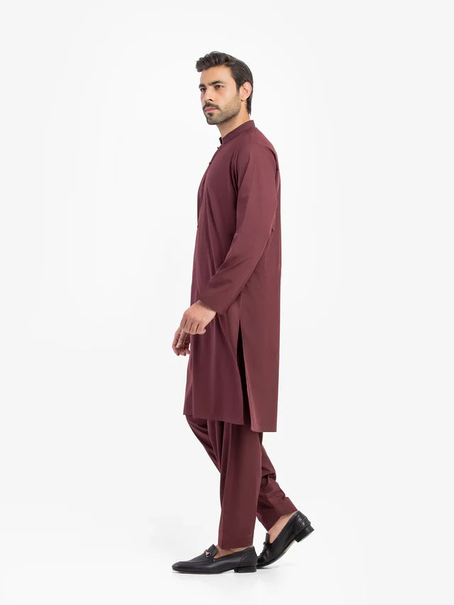 Men's Maroon Shalwar Kameez