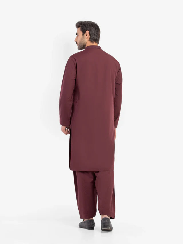 Men's Maroon Shalwar Kameez