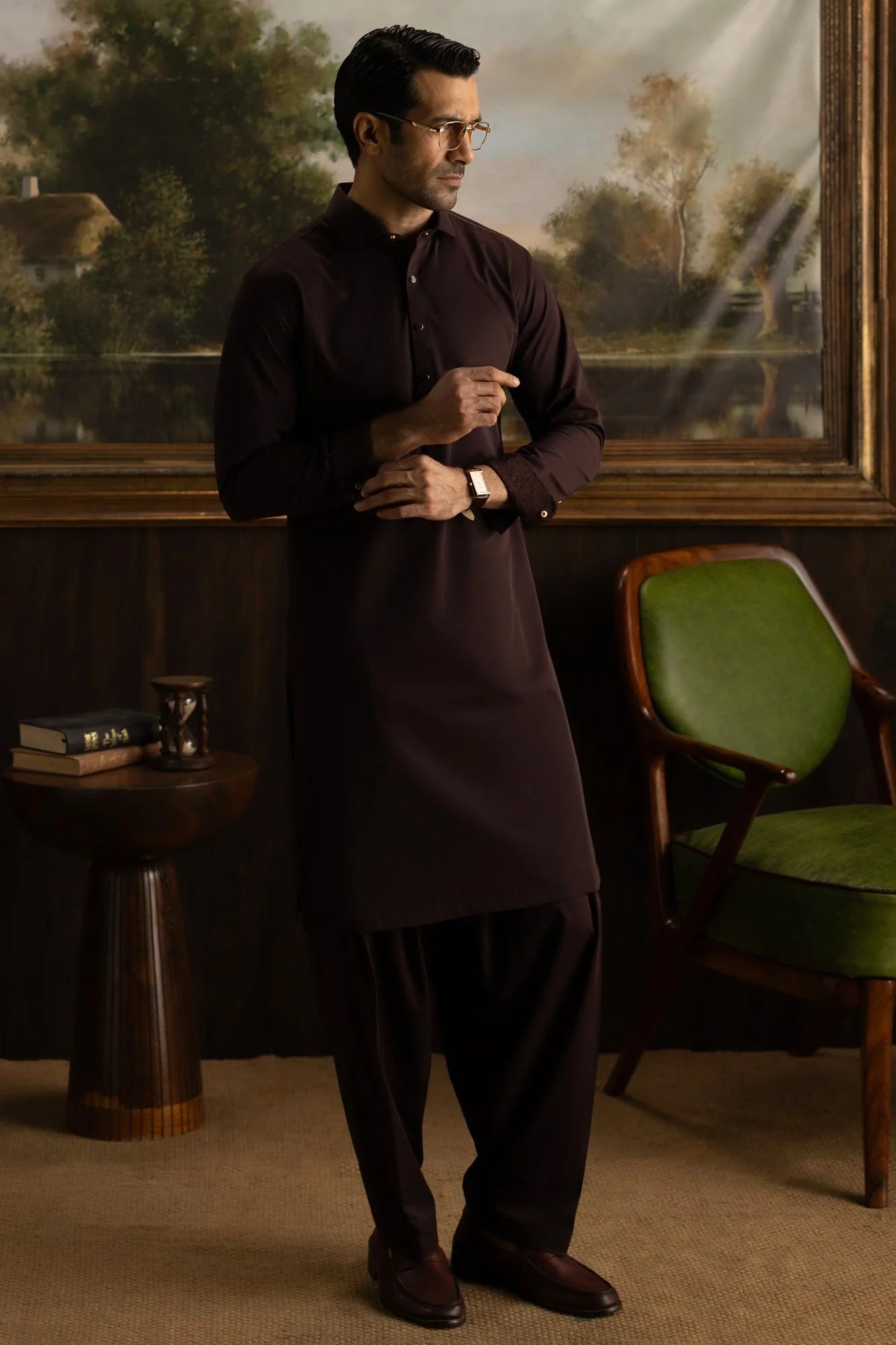 Burgundy Exclusive kameez shalwar