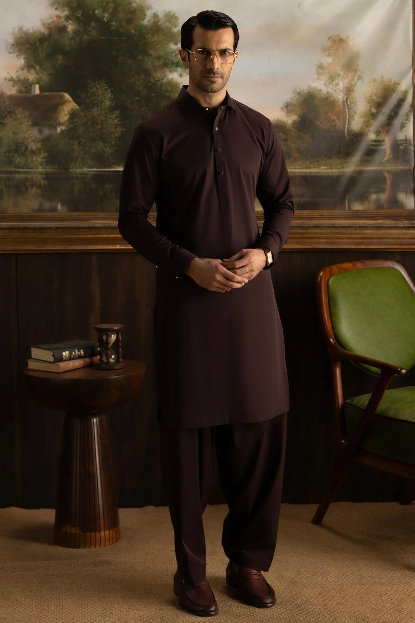 Burgundy Exclusive kameez shalwar