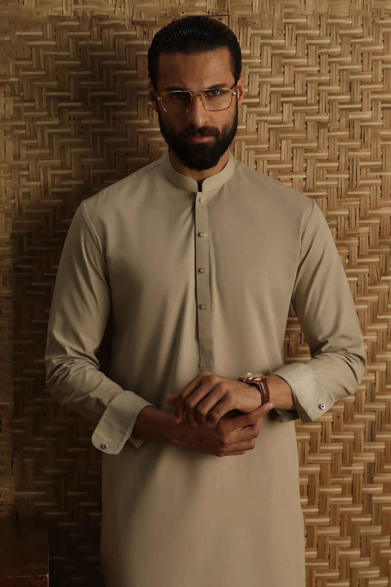 Light Khaki Exclusive kameez shalwar