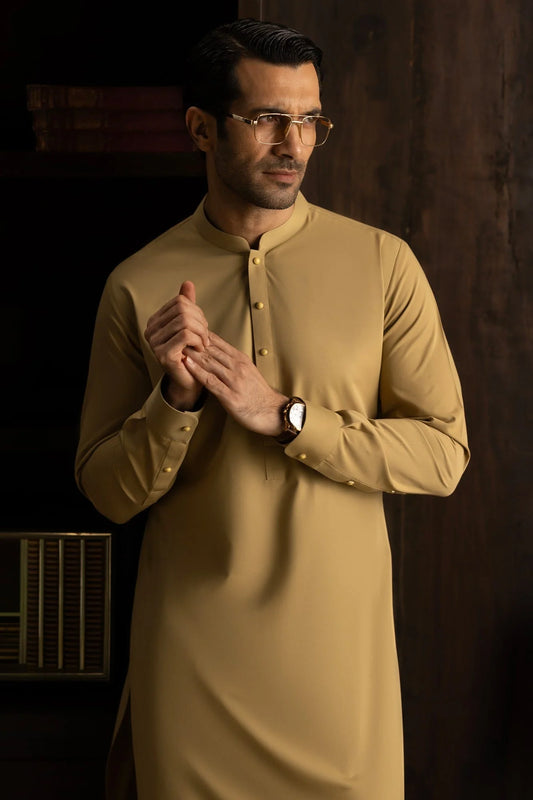 Sand Gold Exclusive kameez shalwar