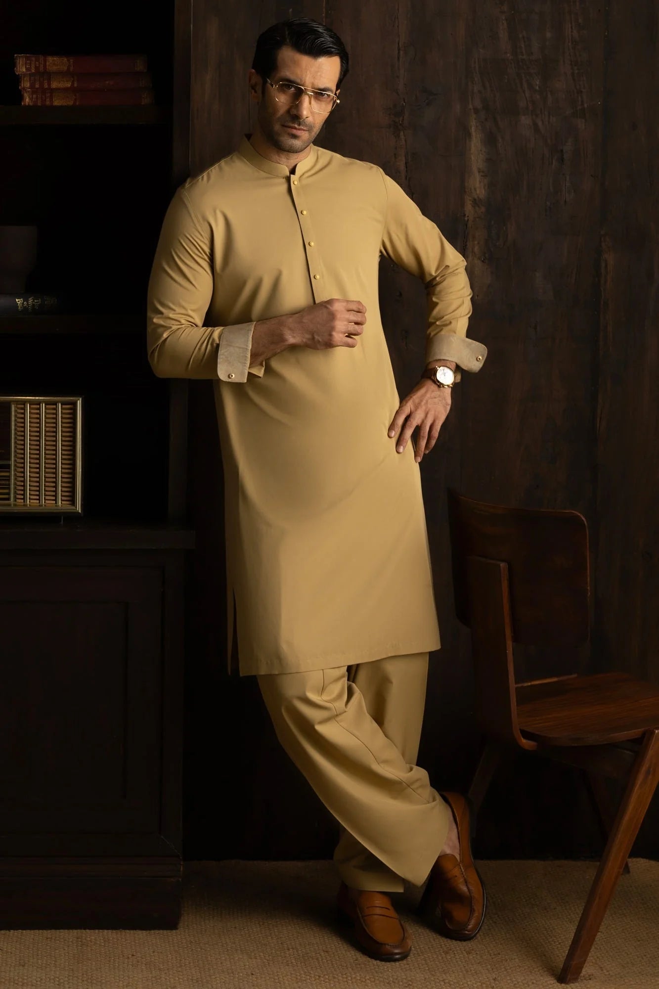 Sand Gold Exclusive kameez shalwar