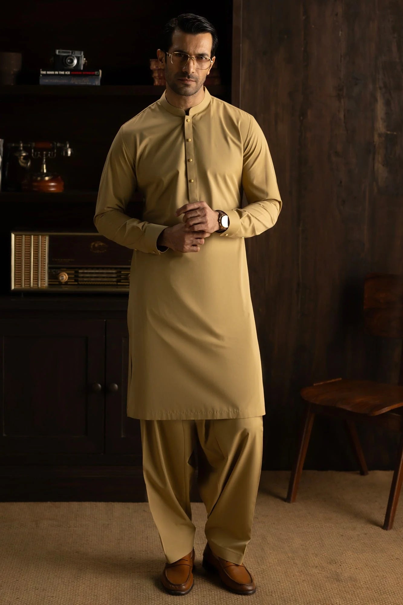 Sand Gold Exclusive kameez shalwar