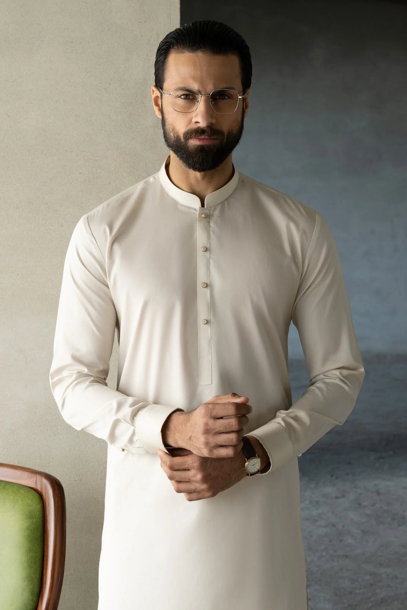 Cream  Exclusive Kameez Shalwar