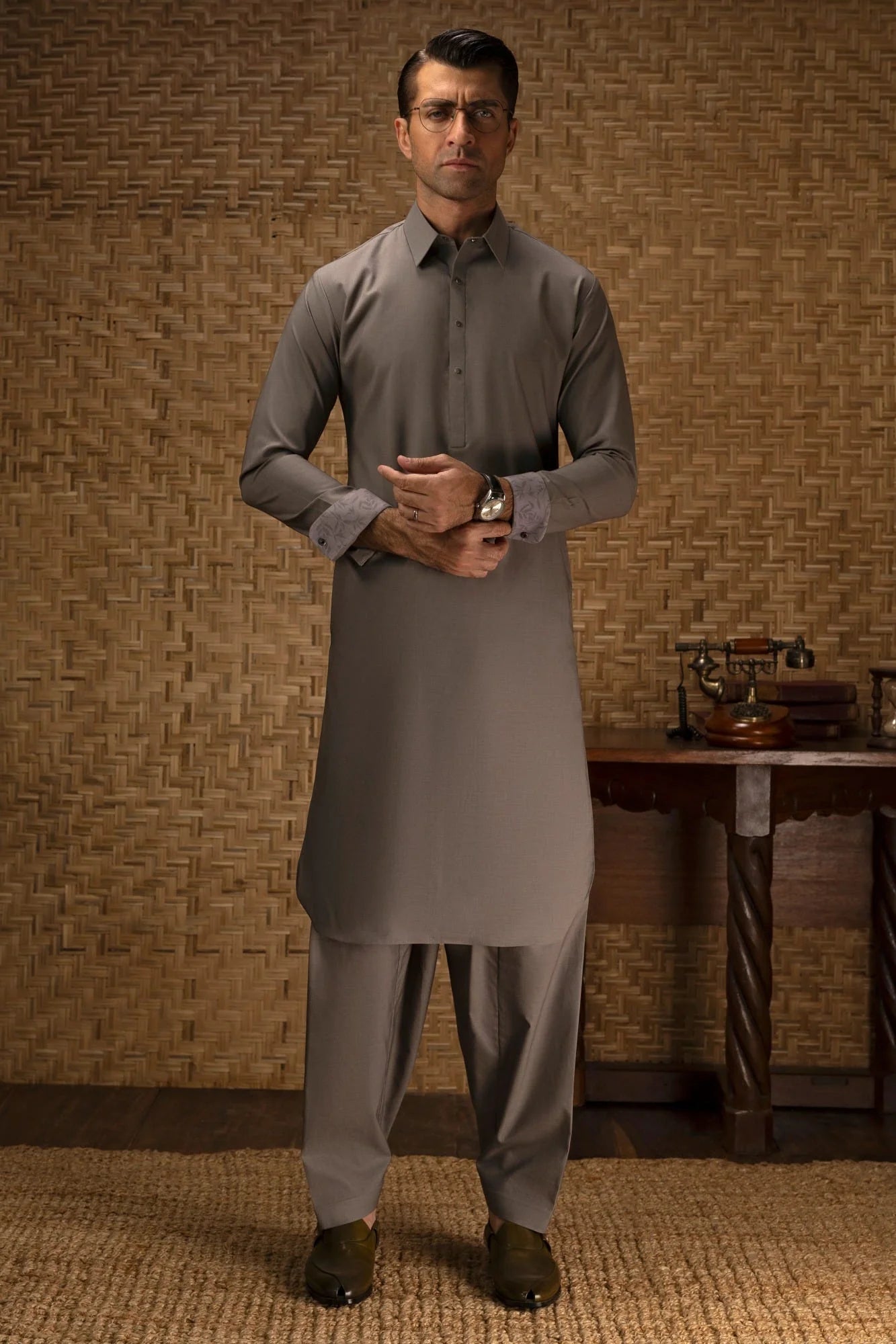Grey  Exclusive kameez shalwar