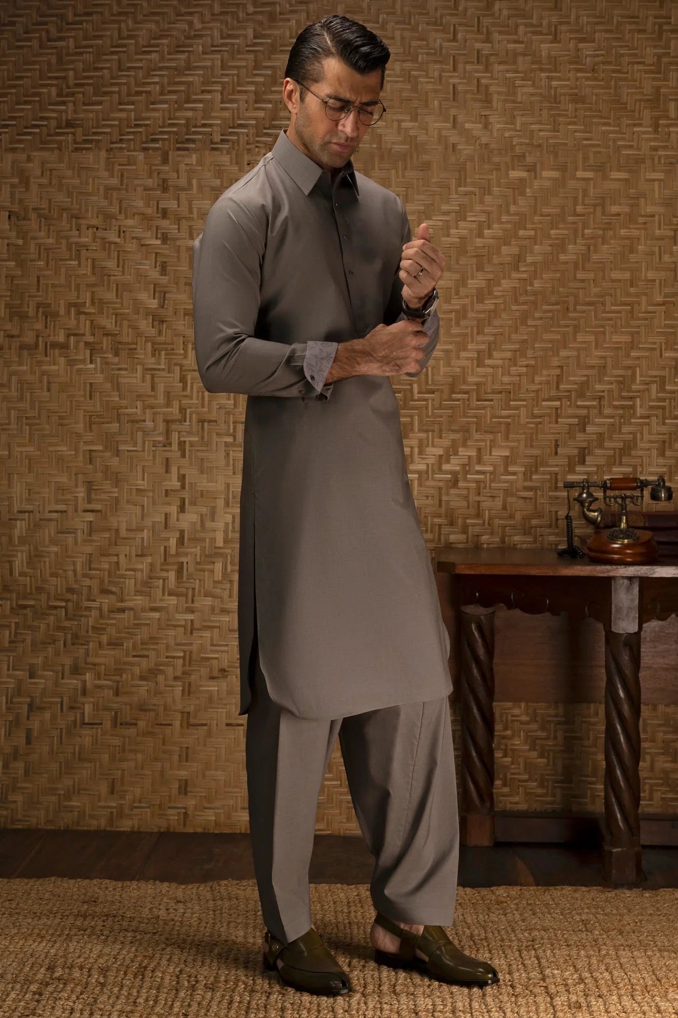 Grey  Exclusive kameez shalwar