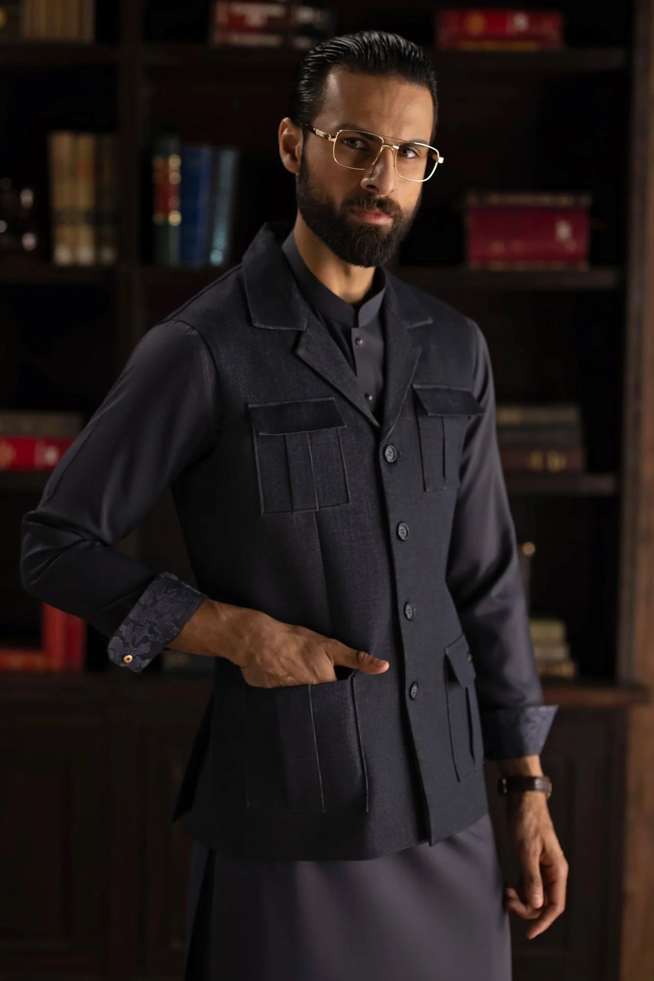 Purple Grey Exclusive kameez shalwar
