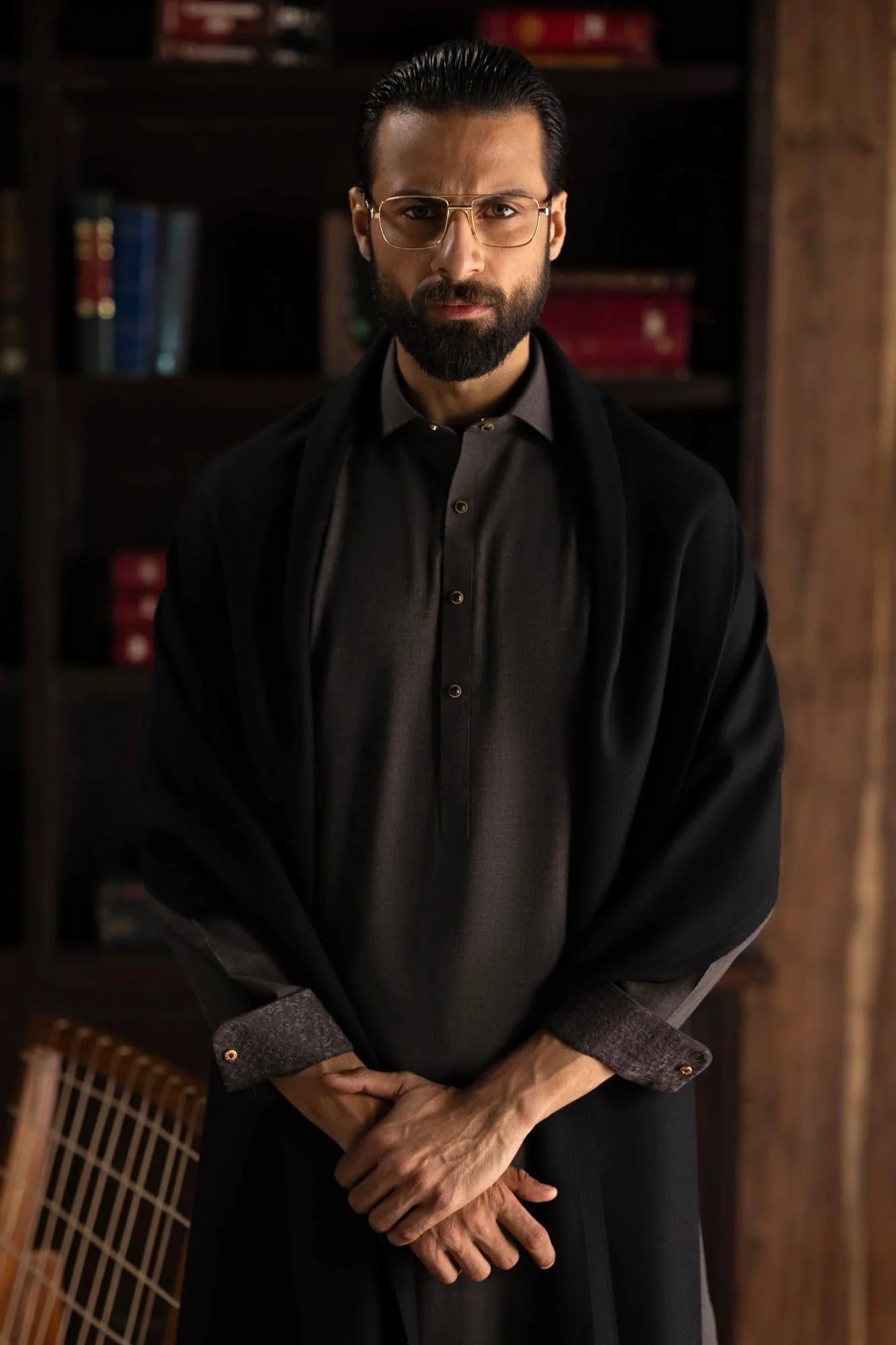 Dark Brown Exclusive Kameez Shalwar