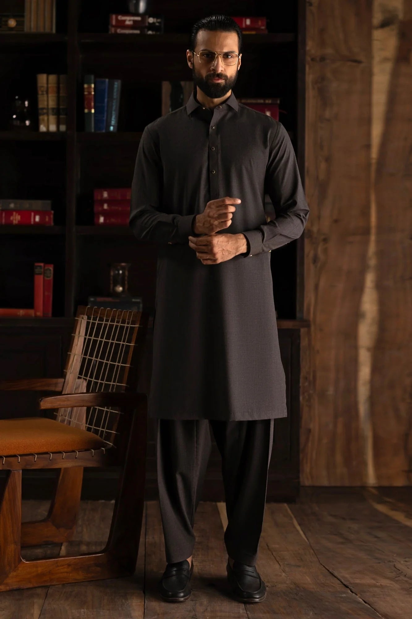 Dark Brown Exclusive Kameez Shalwar