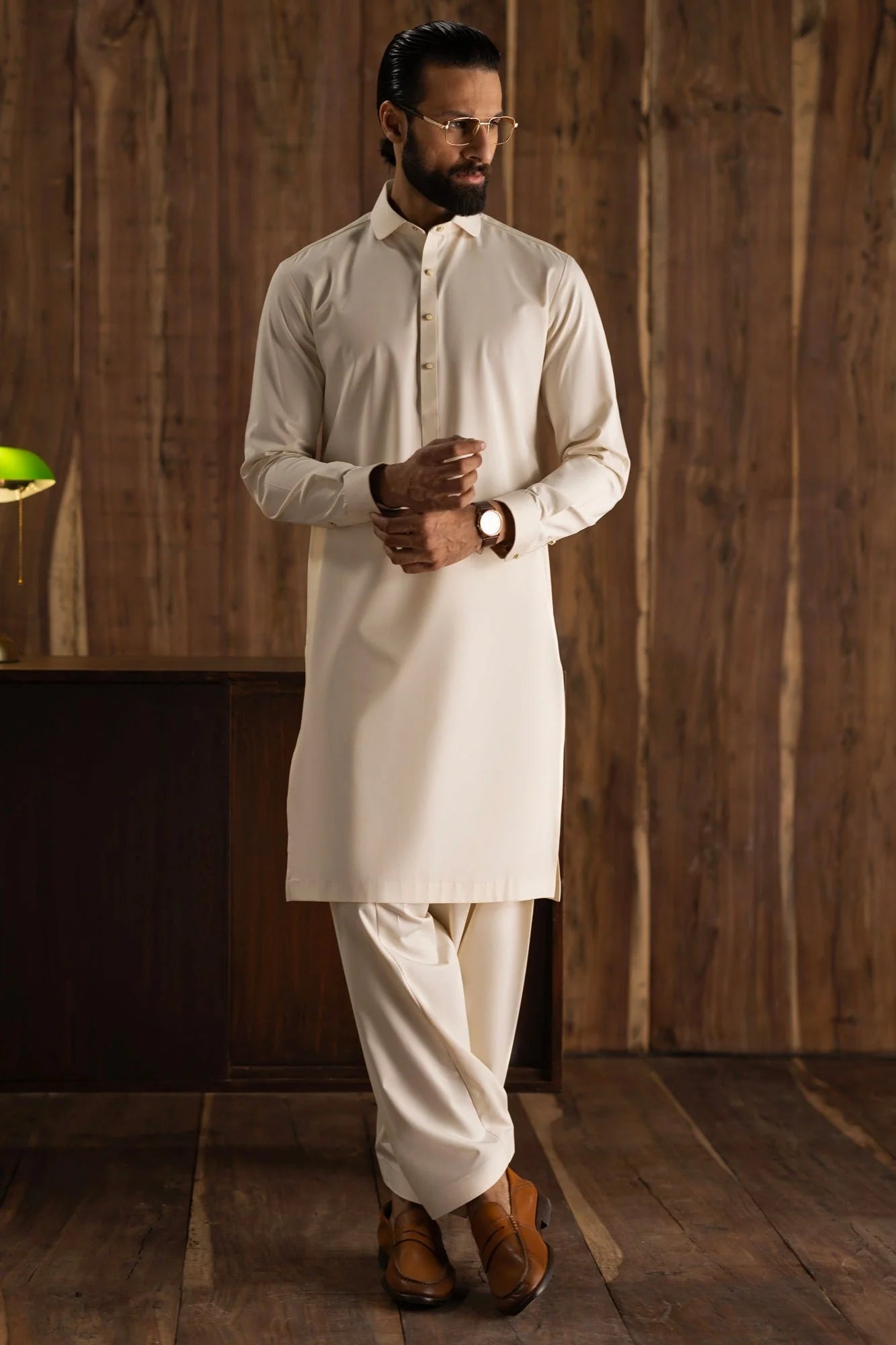 Cream Exclusive Kameez Shalwar