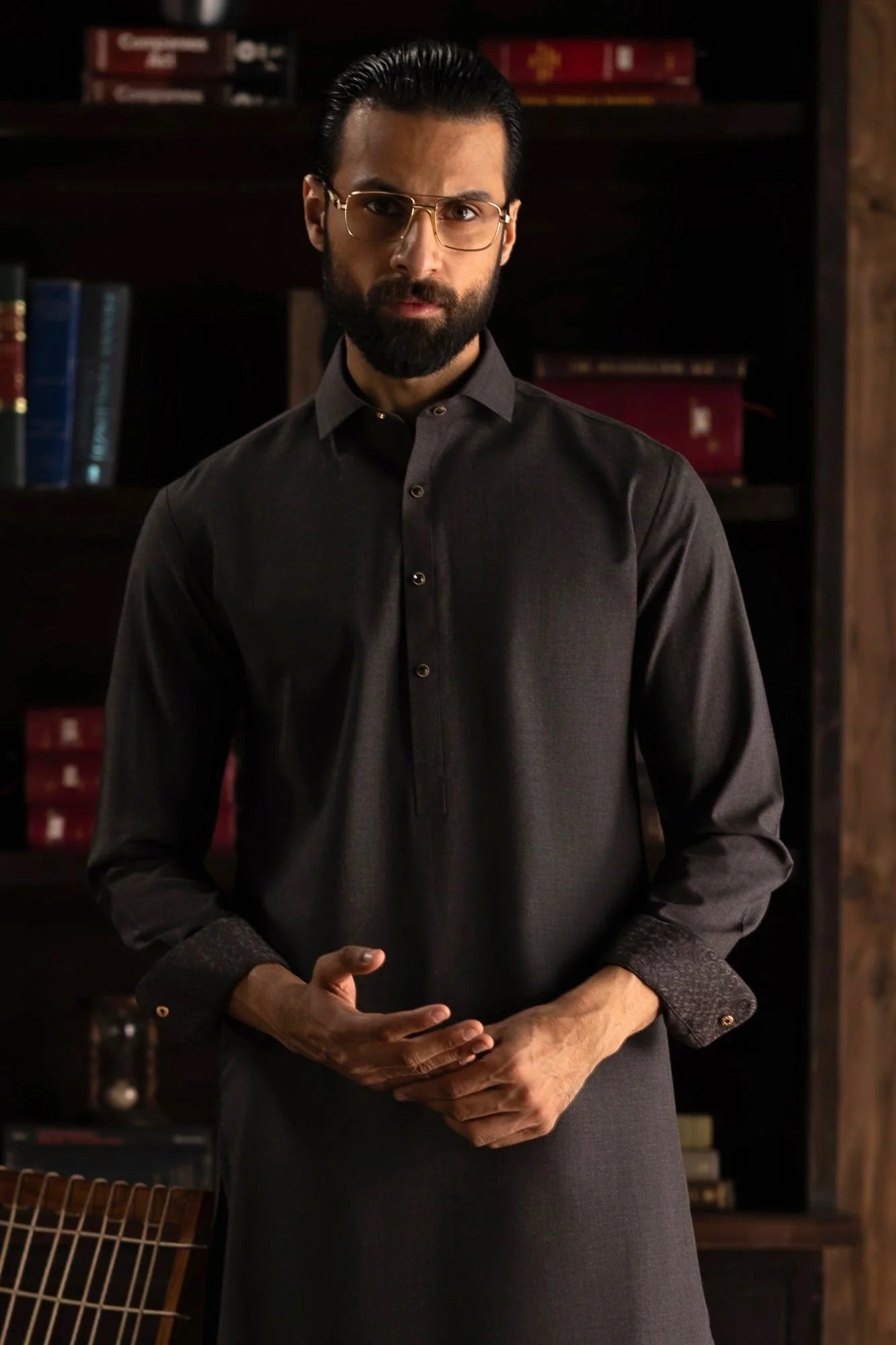 Dark Brown Exclusive Kameez Shalwar
