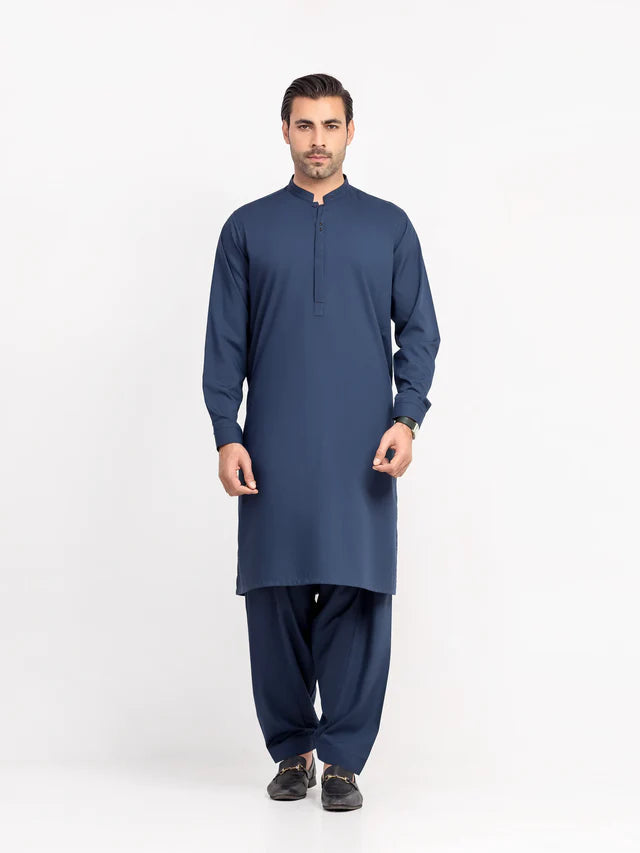 Men's Navy Blue Shalwar Kameez