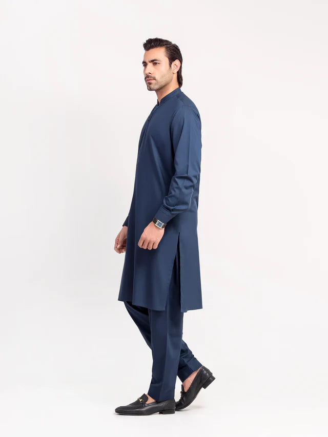 Men's Navy Blue Shalwar Kameez