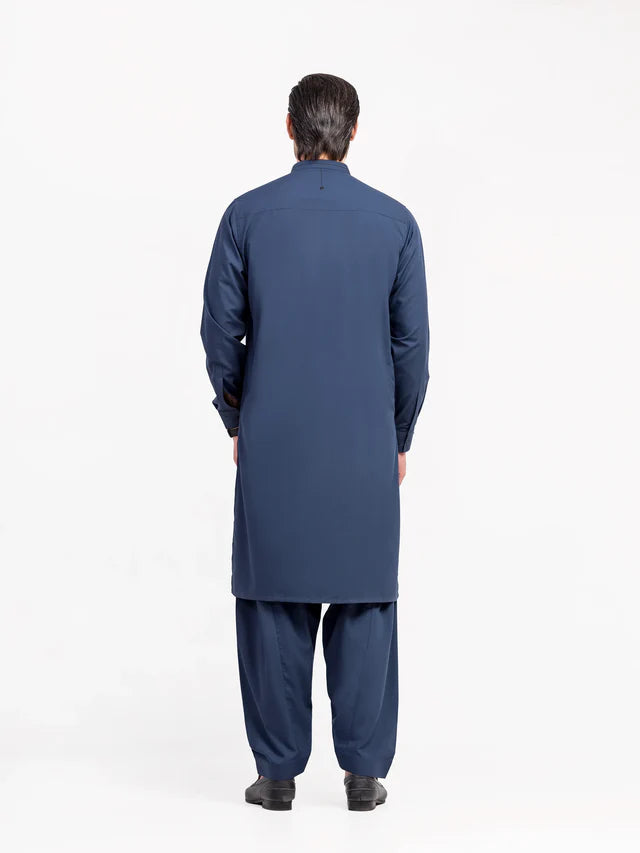 Men's Navy Blue Shalwar Kameez
