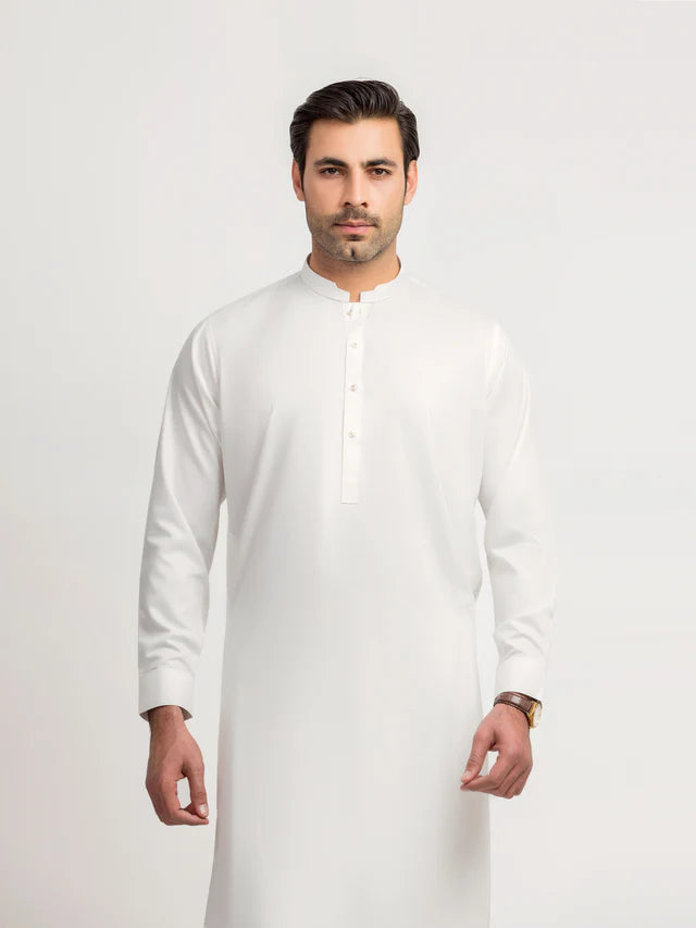 Men's Off White Shalwar Kameez
