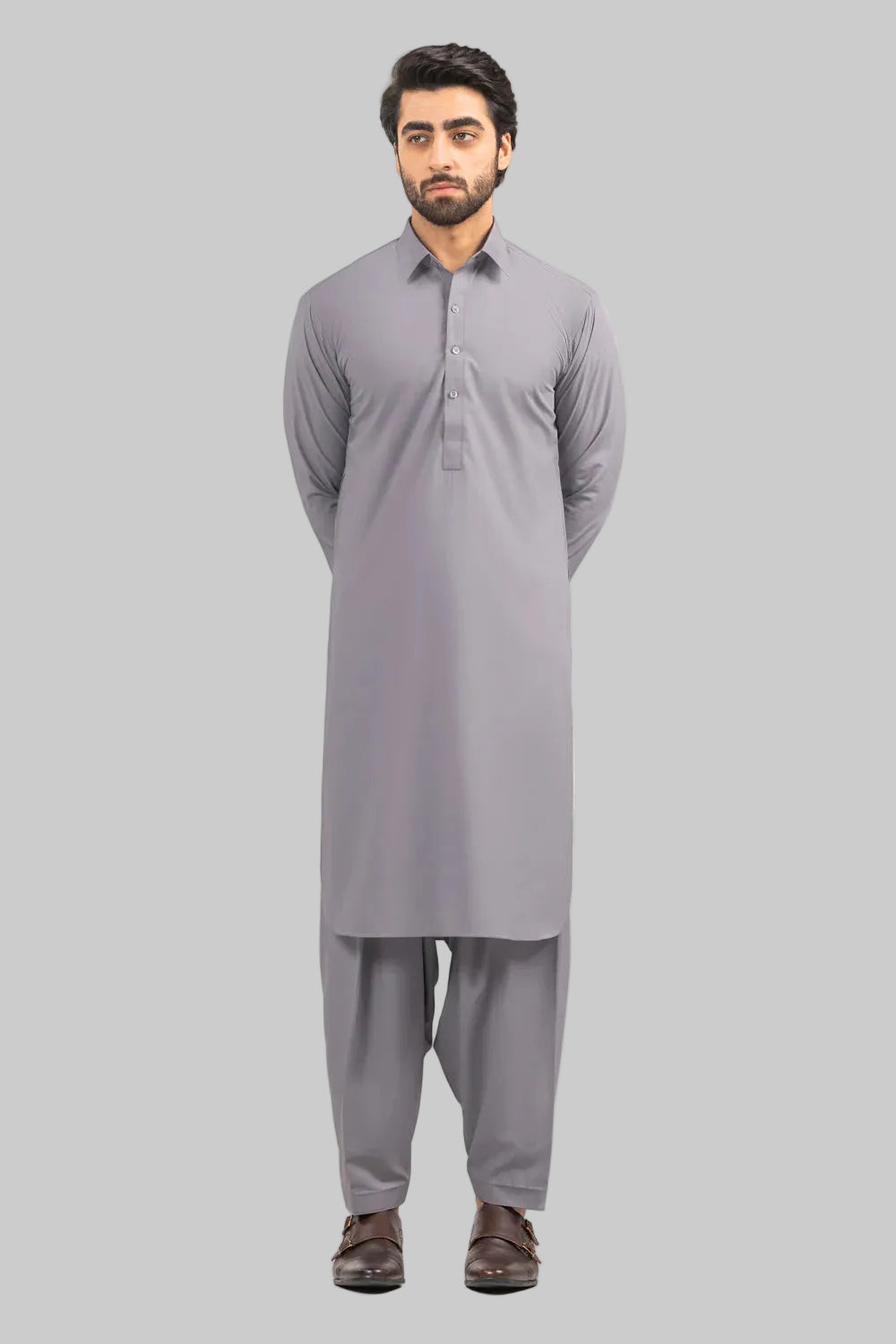 Conran Light Grey Kameez Shalwar