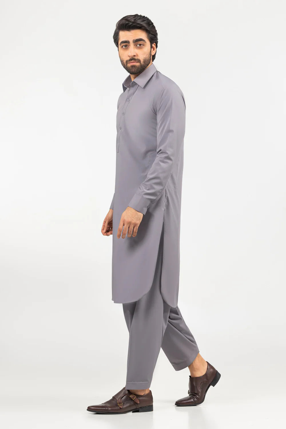 Conran Light Grey Kameez Shalwar
