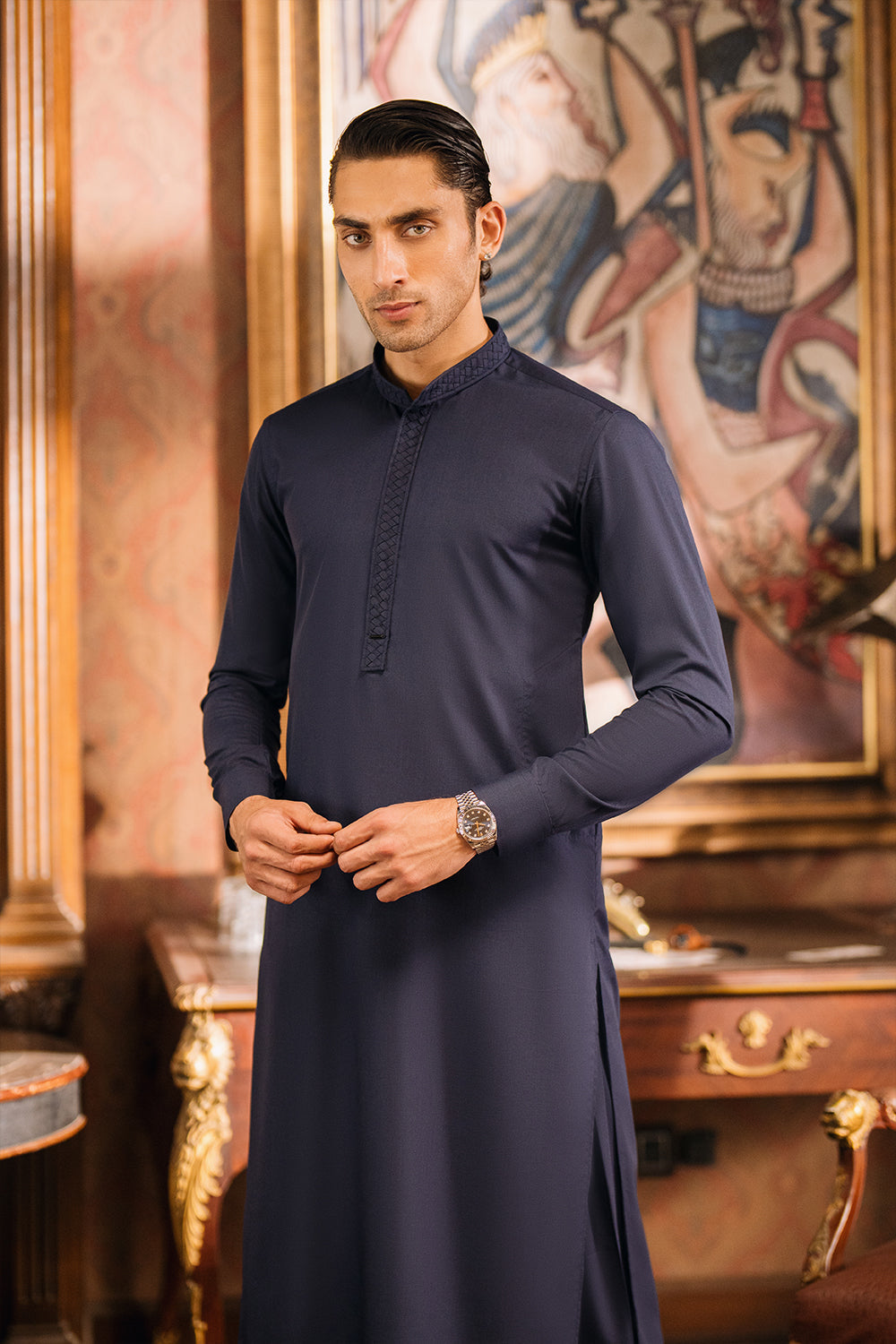 Beacon Blue Shalwar Kameez
